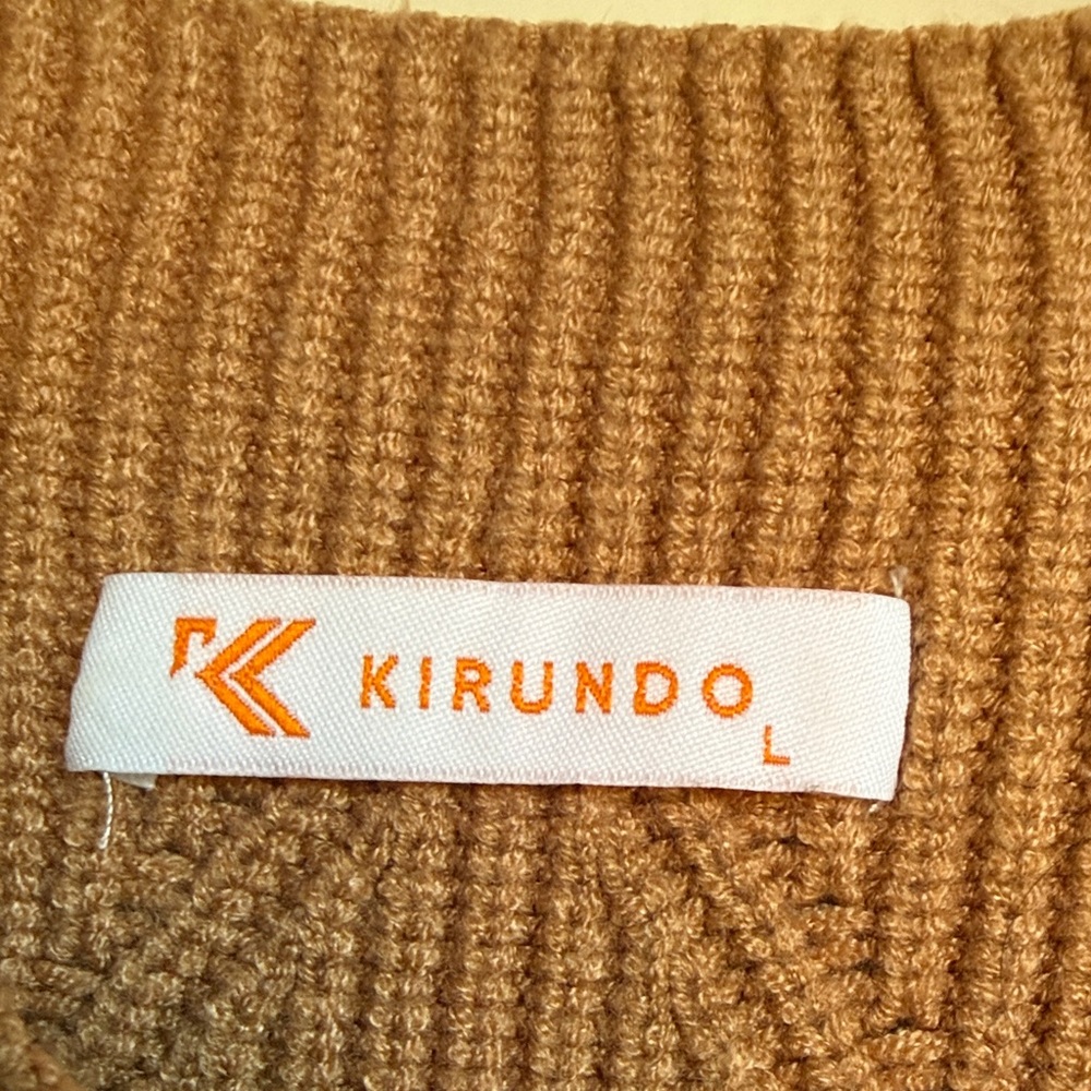 Brown Striped Women's Crew Neck Sweater - Picture 2 of 4